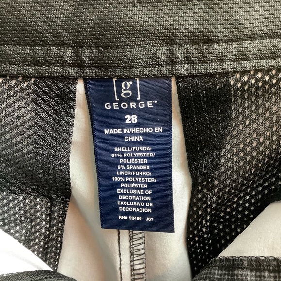 George Wet Dry Gray Plaid Swim Trunks Shorts - Picture 5 of 9